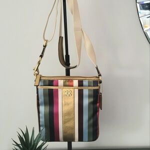 Coach Legacy Striped Satin Crossbody